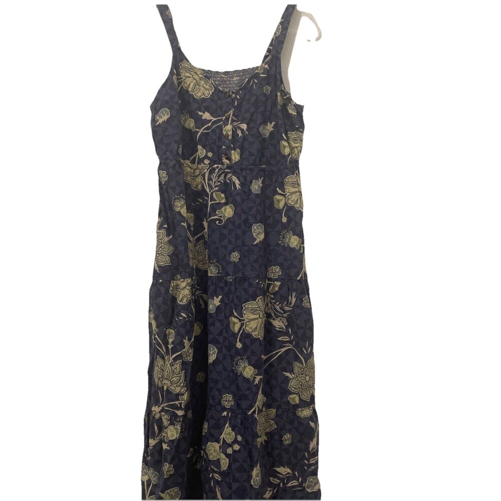 Sonoma Dress XL Womens Sleeveless Adjustable Straps Linen - Rayon Lagenlook MIDI